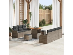 Maison Exclusive - Conjunto De Sofá De Jardín Con Cojín Con Almohada 10 Pcs Gris