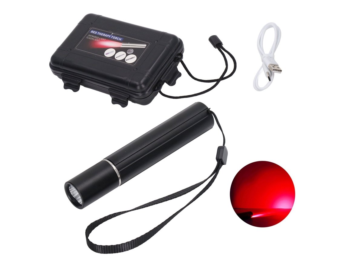 2026altiro-linterna LED de terapia recargable 2200 mAh 9 W, 630 nm 660 nm 850 nm, luz roja e infrarroja, carcasa de aluminio portátil
