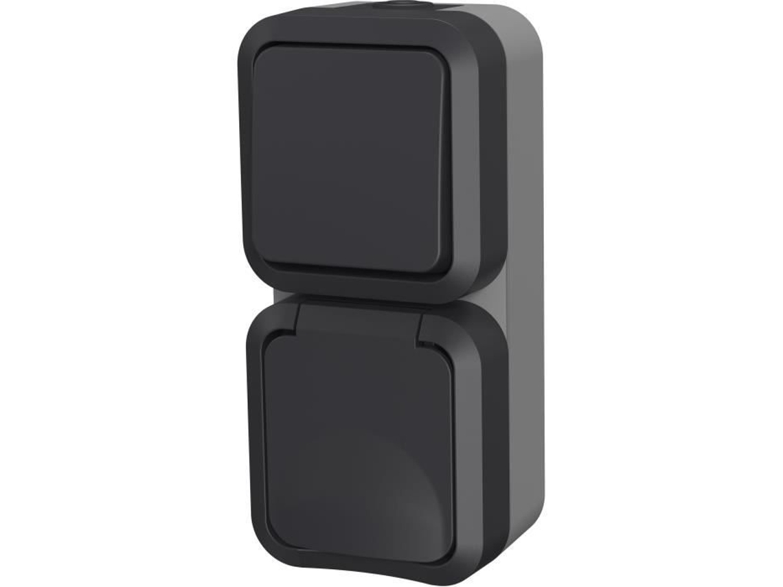 Enchufe vertical doble para exterior Quarx Aqua Pro, IP55, 250 V, 16 A