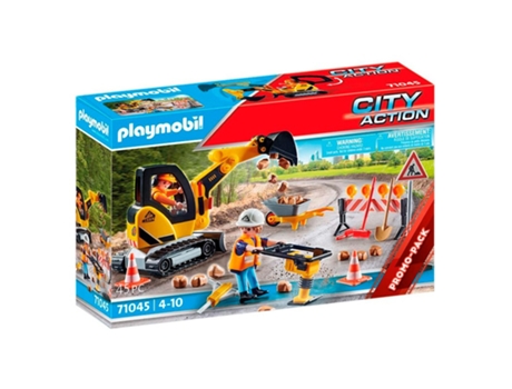PLAYMOBIL City Action Construccion de Carreteras (Edad Mínima Recomendada: 4 años - 45 Piezas)