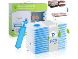 Set Of 12 Vacuum Bags For Clothing, 60 X 40 Cm, 80% Space-saving Vacuum Clothing Bags, Pa Pe Material, Hand Pump Included