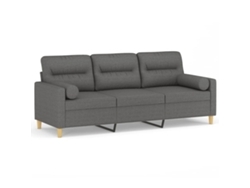 Maison Exclusive - Sofá De 3 Plazas Con Cojines Tela Gris Oscuro 180 Cm
