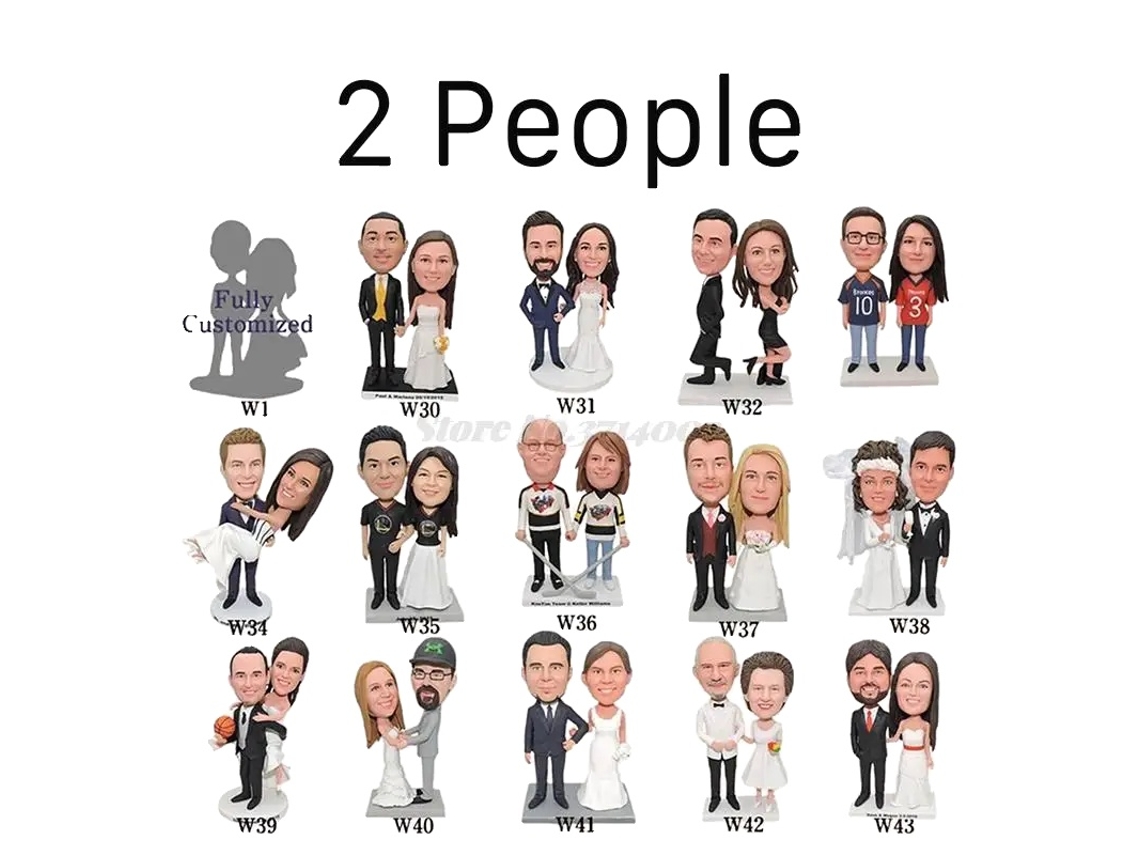 Cabezones personalizados, adorno para tarta de boda, regalo de aniversario, 2 personas, 22 cm (OEM) (popular)