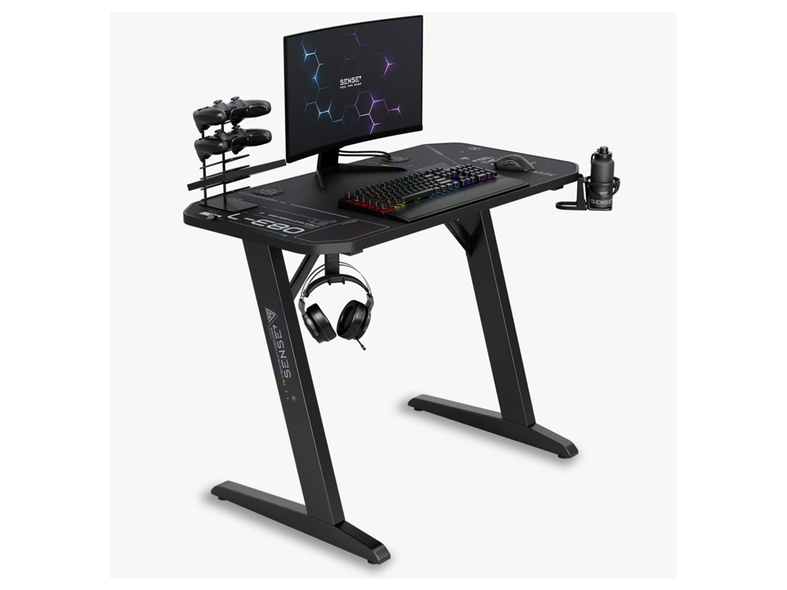 SENSE7 Nomad Cybernetic 120x60 Escritorio de Juego Negro