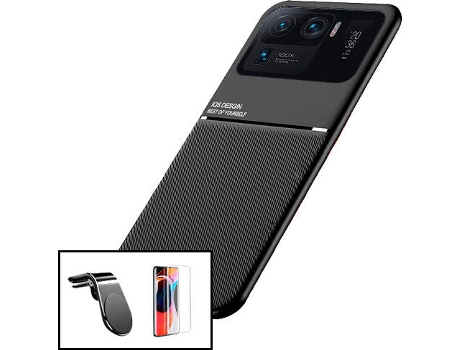 Kit Protector de Pantalla de Vidrio Templado + Carcasa + Soporte Magnético Xiaomi Mi 11 Ultra PHONECARE Magnetic Lux Negro