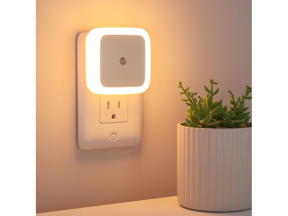 Paquete De 4 Luces Nocturnas Led Enchufables A La Pared, Con Sensor Crepuscular Para Dormitorio, Baño Y Pasillo.
