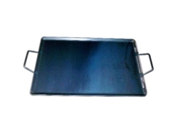 Plancha asar acero 4 mm con 2 asas de metal 40 x 33