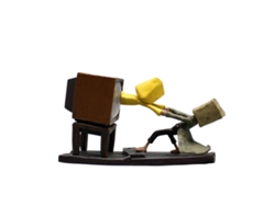 Diorama Little Nightmares 2 | Mono Salva Six Television | 7 cm | Juego de terror | Colección de estatuas | Suelto