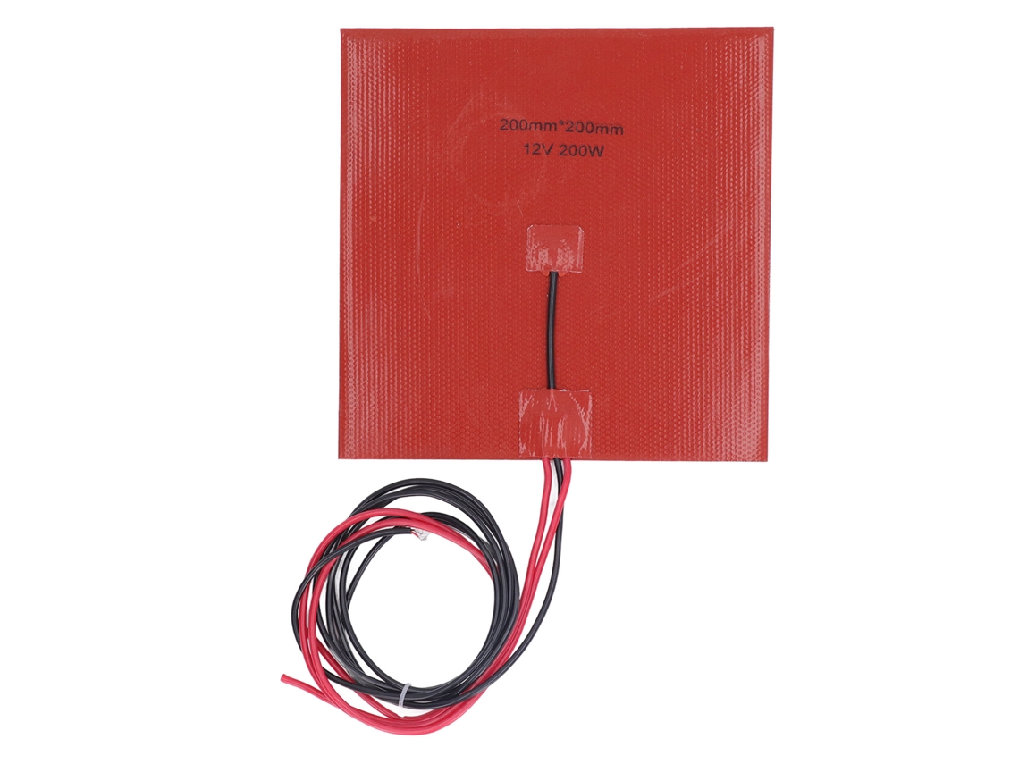 Placa Calefactora De Silicona De 200x200 Mm, 200 W, 180 ℃ Para Cama Caliente De Impresora 3d, Dc12v