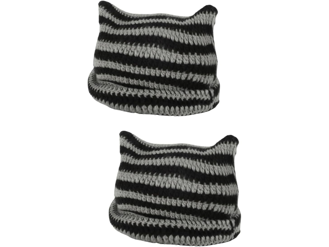 Gorro De Ganchillo Con Diseño De Gato Para Mujer