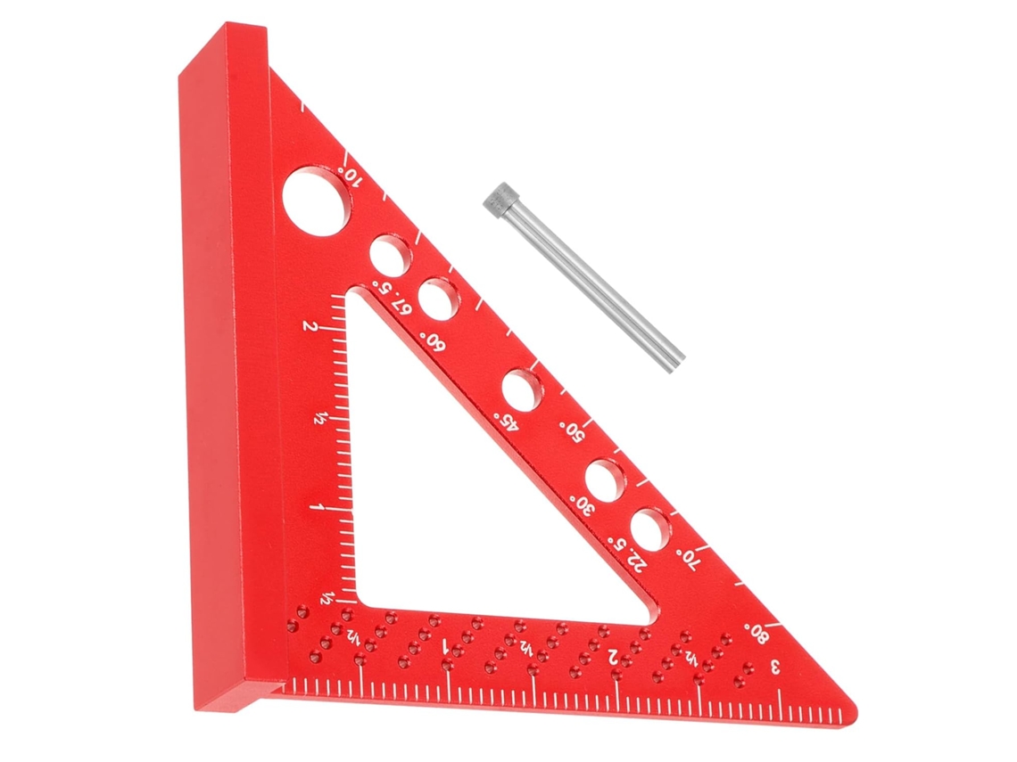 Escuadra de aluminio rojo para carpintería Alipis S/MARCA