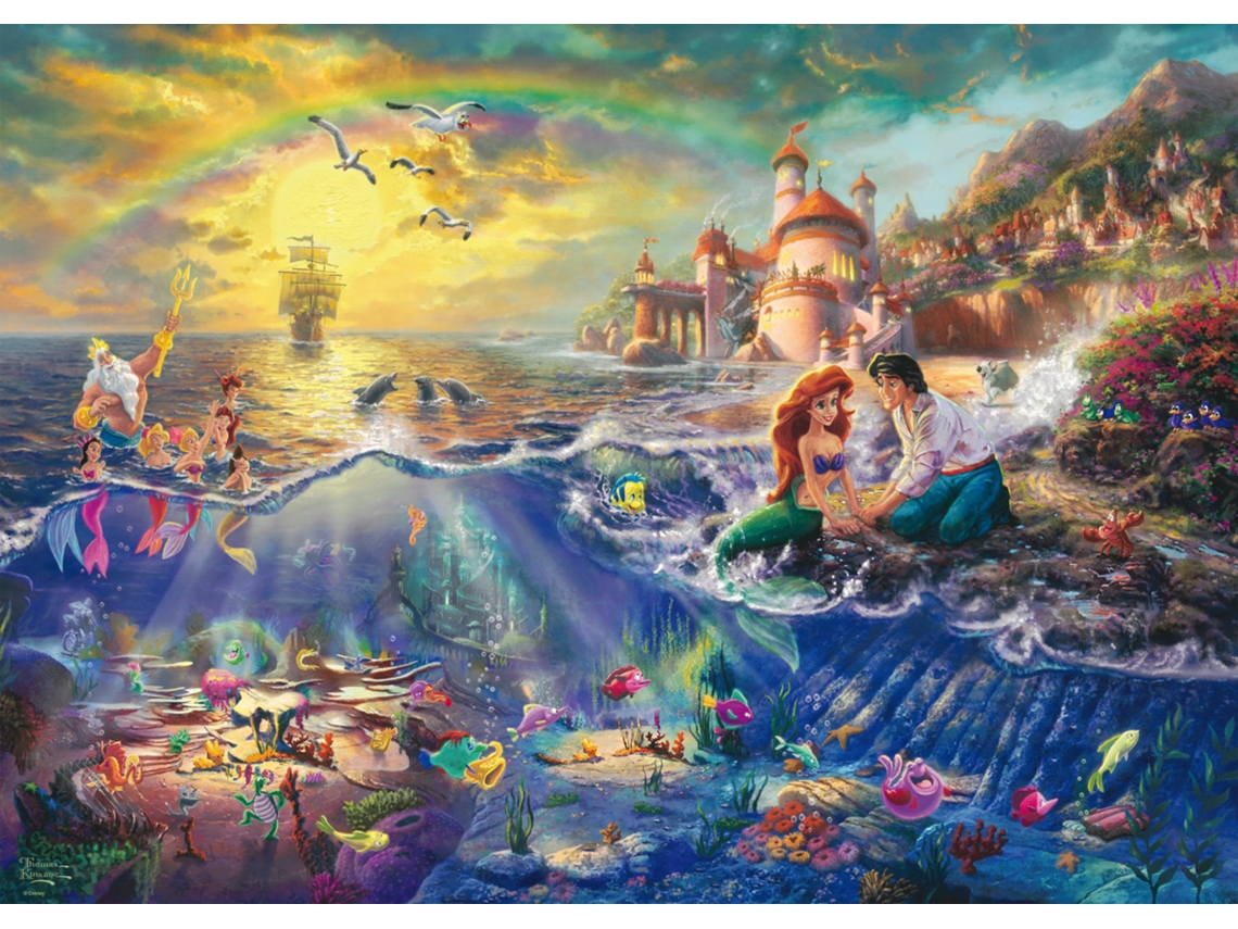 Rompecabezas Schmidt Disney de La Sirenita Ariel, 1000 piezas, cartón