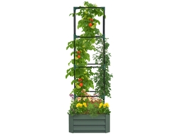 Juego de 2 jardineras cuadradas elevadas, acero galvanizado, base abierta, 120x60x60cm, gris oscuro | Sin marca