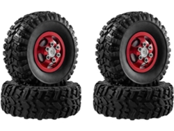 Llantas y neumáticos rojos para coche RC a escala 1/12 SFUSHOS