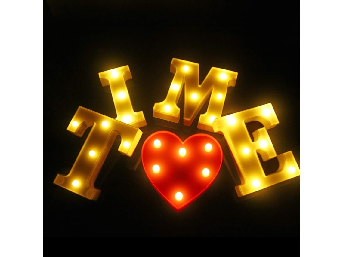 Letrero Letras Decorativas Led 3D Luces para Fiestas I Love You