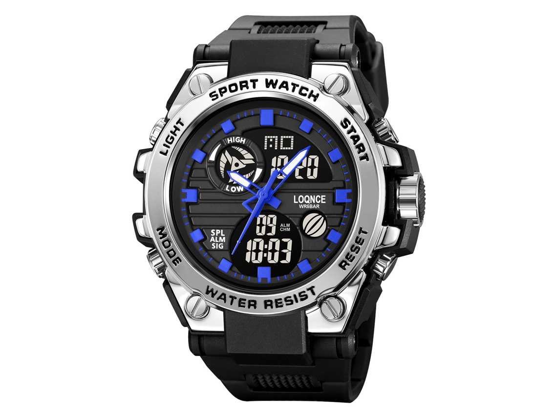 (plata) Elegante Reloj Electrónico Multifuncional Impermeable Con Doble Pantalla Para Estudiantes.