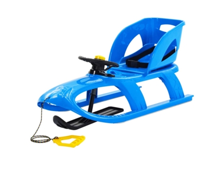 vidaXL Trineo con asiento y volante polipropileno azul 102,5x40x23 cm
