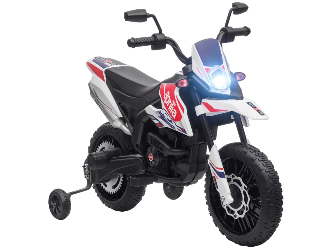 Moto Eléctrica Infantil 12v 2 Motores Ruedines Led Música Blanca