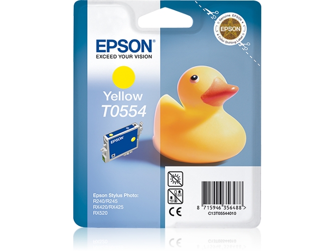 Cartucho de tinta original EPSON, T0554, Pato 8 ml , Amarillo, C13T05544010