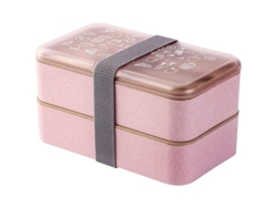 Fiambrera Bento De Dos Niveles Sin Bpa Con Cubiertos Reutilizables Aptos Para Microondas Y Congelador.