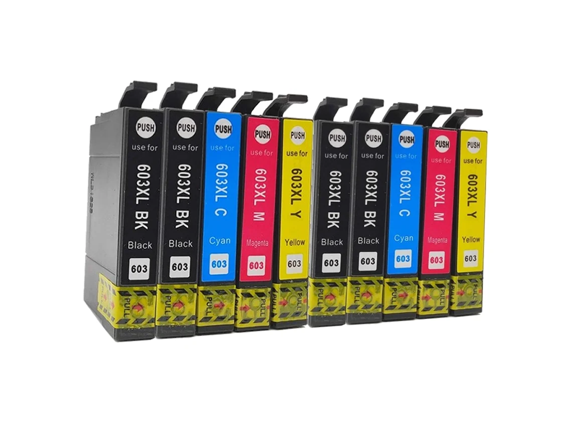 Pack 10 Cartuchos de Tinta Compatibles Epson 603XL 4X Negro 2X Cian 2X Magenta y 2X Amarelo