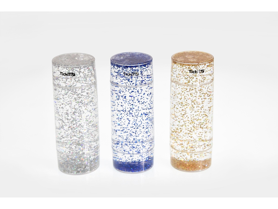 Juego de juguetes sensoriales Tickit Glitter Storm con 3 tubos