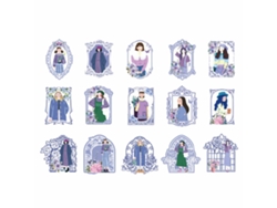Paquete de pegatinas surtidas de niña, 45 unidades, pegatinas de la serie Rose para álbumes de recortes, cuadernos y diarios, letras moradas