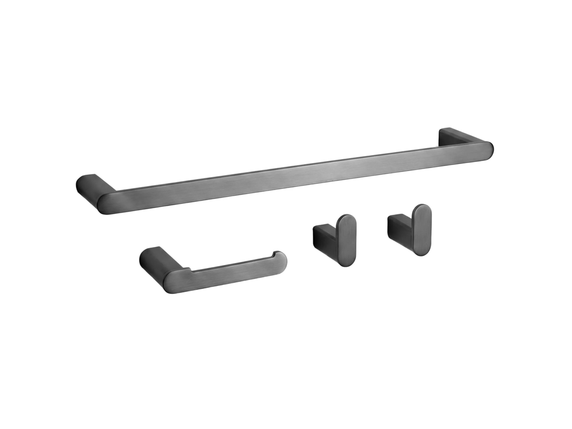 Juego De Perchas De Baño Rea Mati Titanium 4 Pieces