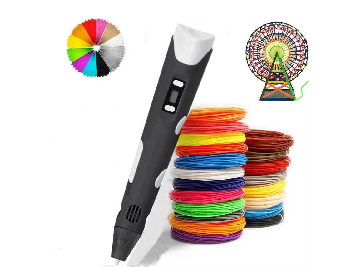 Arzopa Bolígrafo De Impresión 3d Portátil , Incluye Filamento Pla De 1,75 Mm Y 5 M X 20 Colores