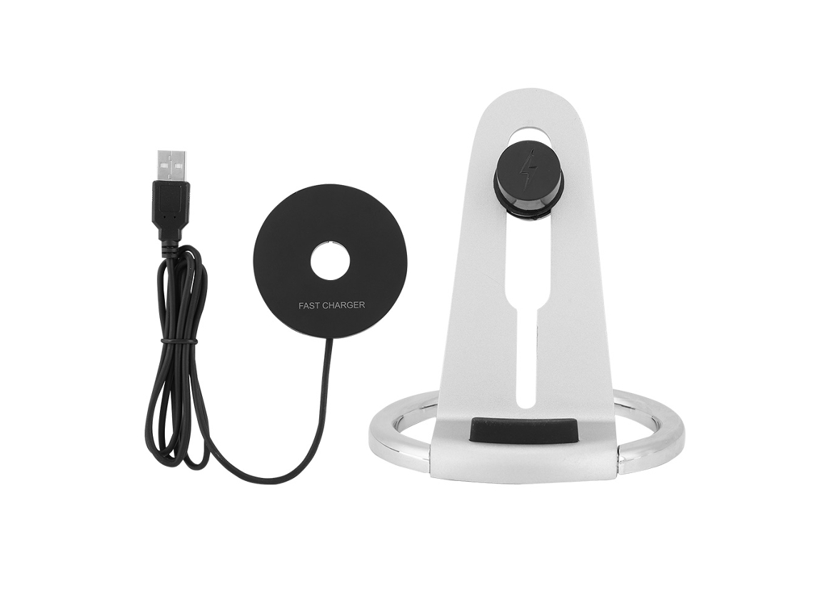 Nuevo cargador inalámbrico con soporte para teléfono de aleación de zinc y aluminio - Cargador inalámbrico EOOCOO (desmontable y ajustable)