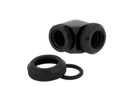 Lote de 2 racores para sistema de refrigeración líquida 90° negro Corsair Hydro X Series XF