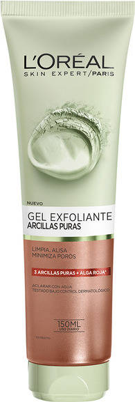 Loreal Paris Dermo expertise arcillas puras gel limpiador exfoliante color rojo 150 ml facial