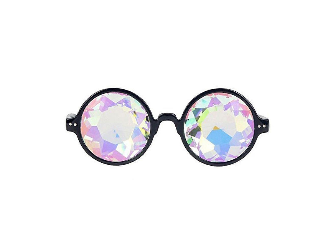 Gafas caleidoscópicas Arcoíris Rave Agujero de gusano Prisma Difracción (negro)