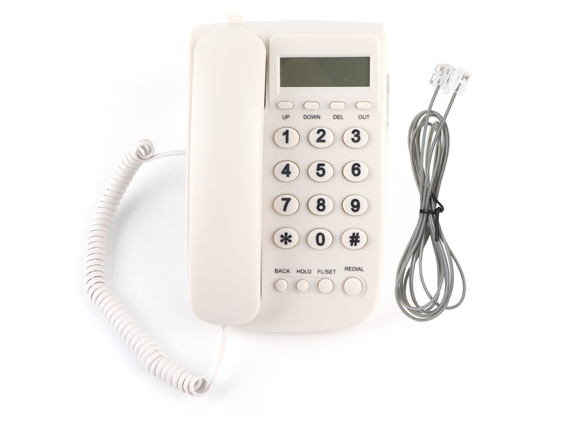Teléfono De Hotel Para Empresas Sin Identificador De Llamadas, Con Función De Flash E Instalación Versátil, Color Blanco.