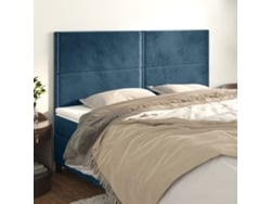 Cabeceros 4 Unidades De Terciopelo Azul Oscuro 80x5x78/88 Cm