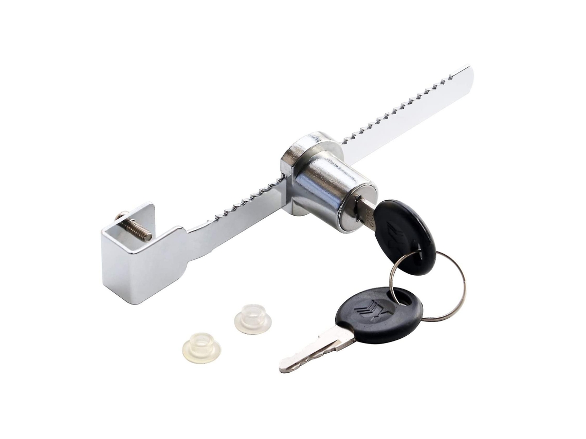 Cerradura De Seguridad Para Vitrinas De Cristal Con Crema Deslizante, Llave Incluida, Metal Duradero, Plata, 14cm Plata