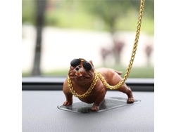 2026-figura De Perro Bully Para Dashboard Coche Decoración Resina Simulación Cool Linjou Marrón
