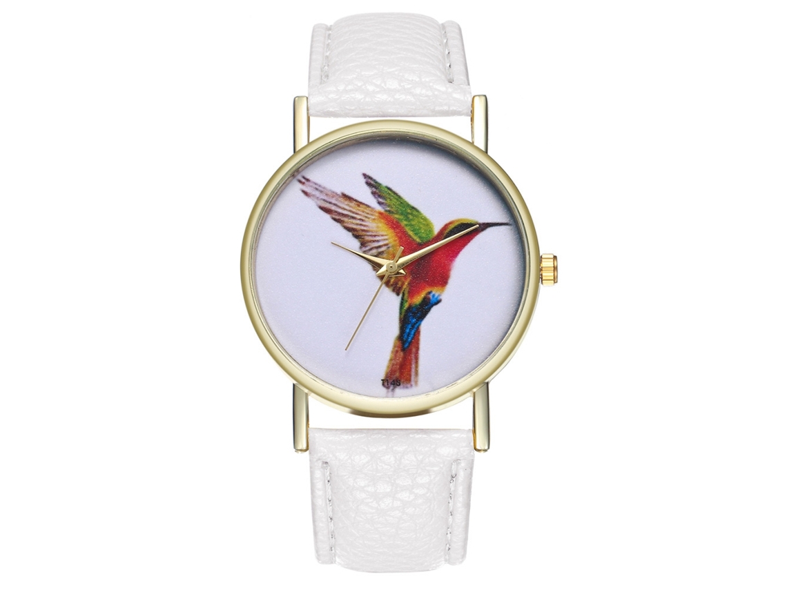 Reloj Deportivo Casual Unisex De Cuarzo Analógico Con Correa De Cuero Blanco