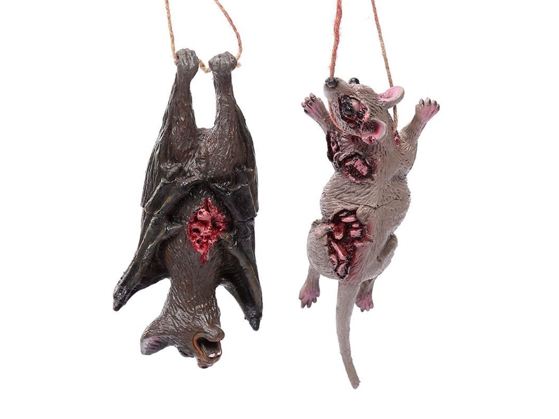 2026-decoraciones Colgantes De Murciélagos Y Rata Para Halloween Fiesta De Vampiros Zombi