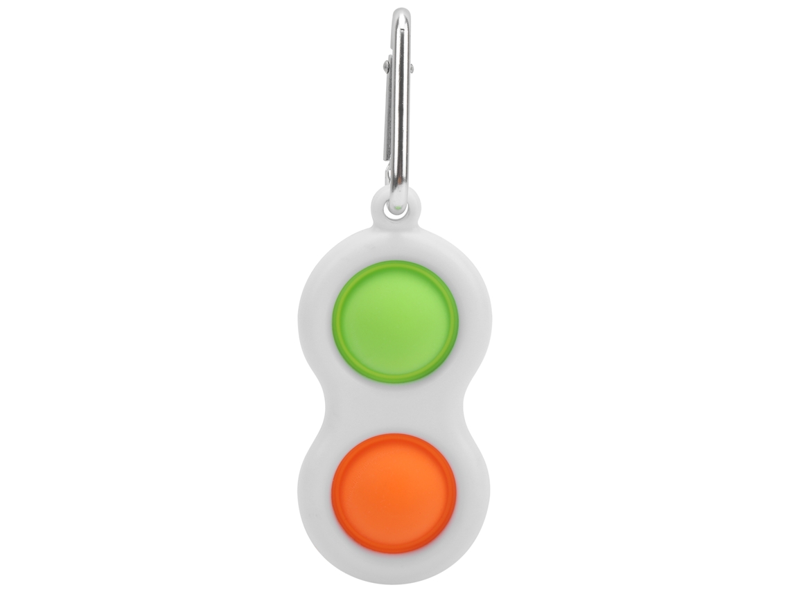 Llavero De Silicona Con Burbujas Sensoriales Para Aliviar El Estrés, Portátil Para Estudiantes (verde Y Naranja).