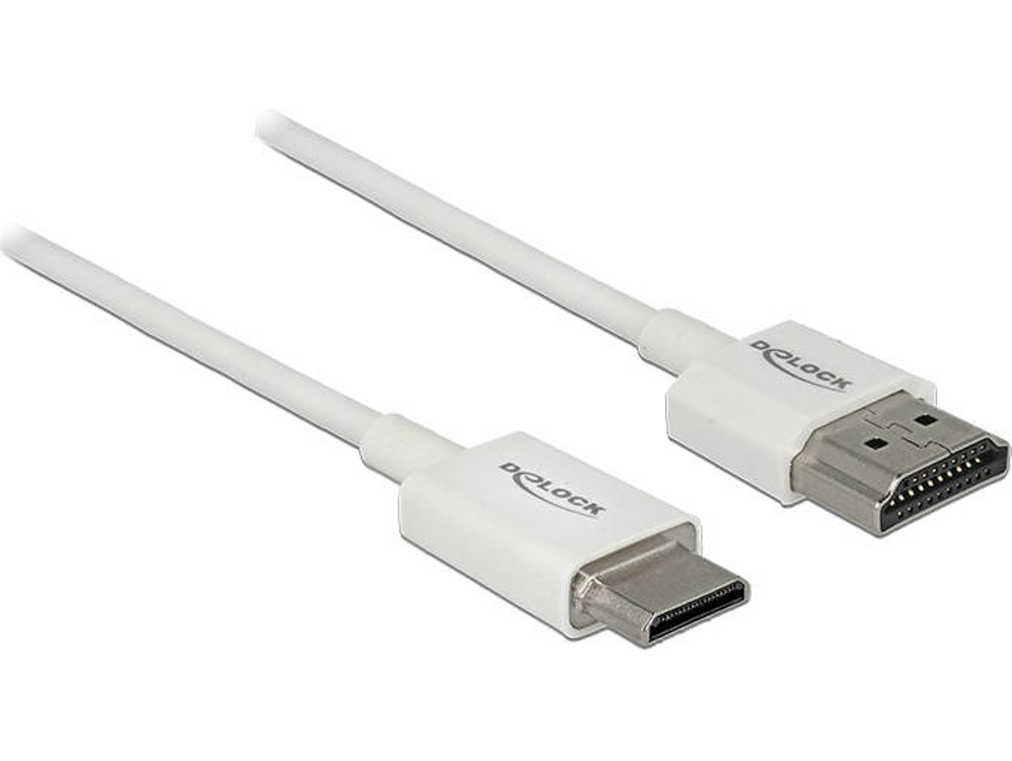 Cable HDMI DELOCK (HDMI - HDMI - 50 cm - Blanco)