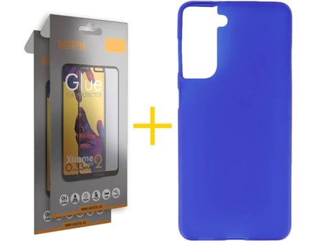 Carcasa + 2 Protectores de Pantalla para Samsung Galaxy S22 Plus 5G ACCETEL Azul