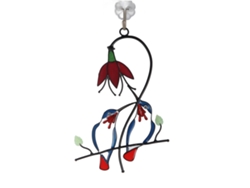 Decoración de ventanas con adornos y colibrí de cristal encantado