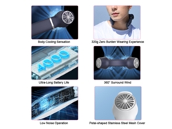 Ventilador De Cuello Portátil Aire Acondicionado Almohadillas De Enfriamiento Dual Recargable 4000 Mah