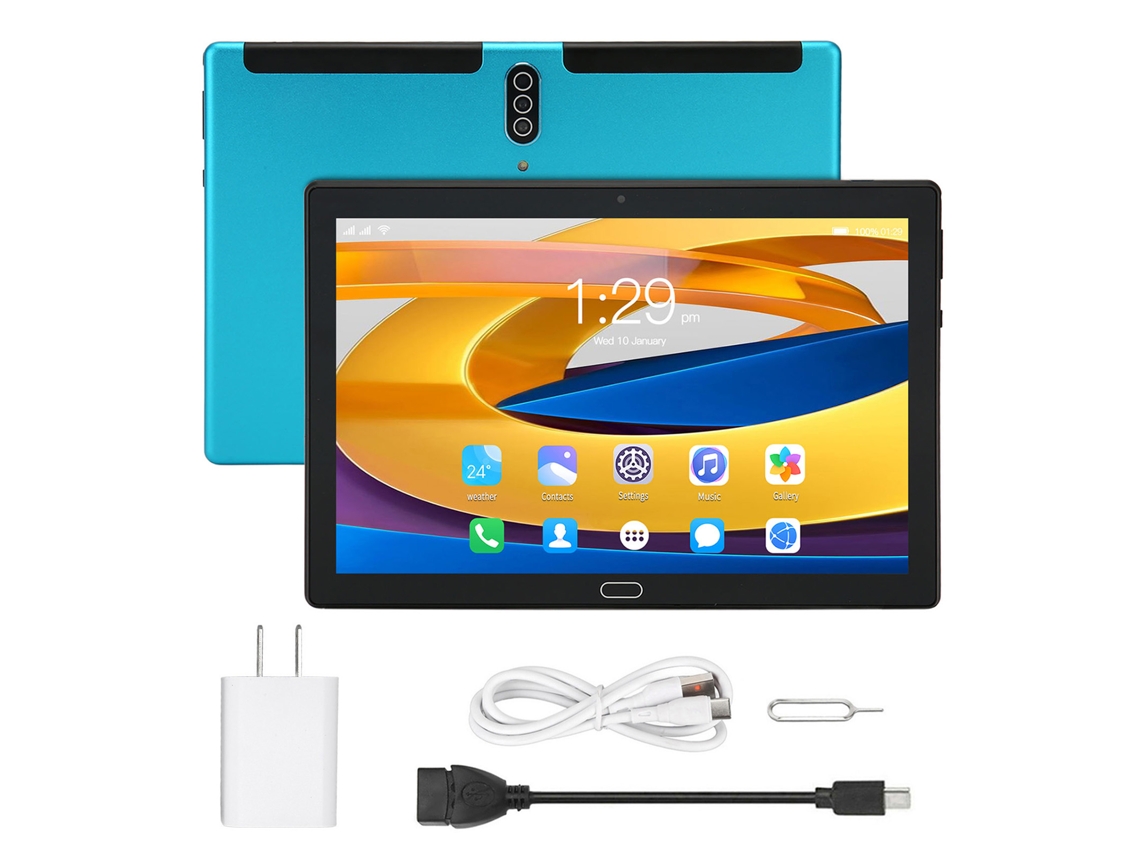 Tableta Android 10 de 10,1 pulgadas, 6 GB de RAM, 128 GB de ROM, Wi-Fi 4G y 5G, color azul claro dorado