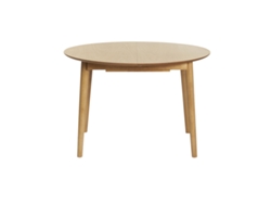 Mesa redonda extensible con extensiones integradas de madera de roble clara 115-154 cm EGO MILIBOO