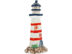 Adorno Náutico Resina Decoración Mediterránea Resistente Delicadamente Pintada Hogar Fiestas Faro Roja