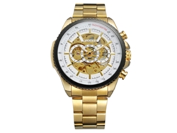 Reloj Mecánico Impermeable De Acero Inoxidable Con Correa Hueca Para Hombre (blanco)