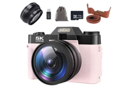 Cámara digital compacta SZSMART Rz0 con pantalla de 3'', wifi, lente gran angular, vlog/selfie 5k, 75 MP, 128 GB