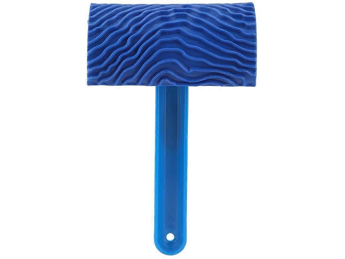 Rodillo De Pintura Con Patrón De Madera Azul En Relief Para Decoración De Paredes Herramienta Diy